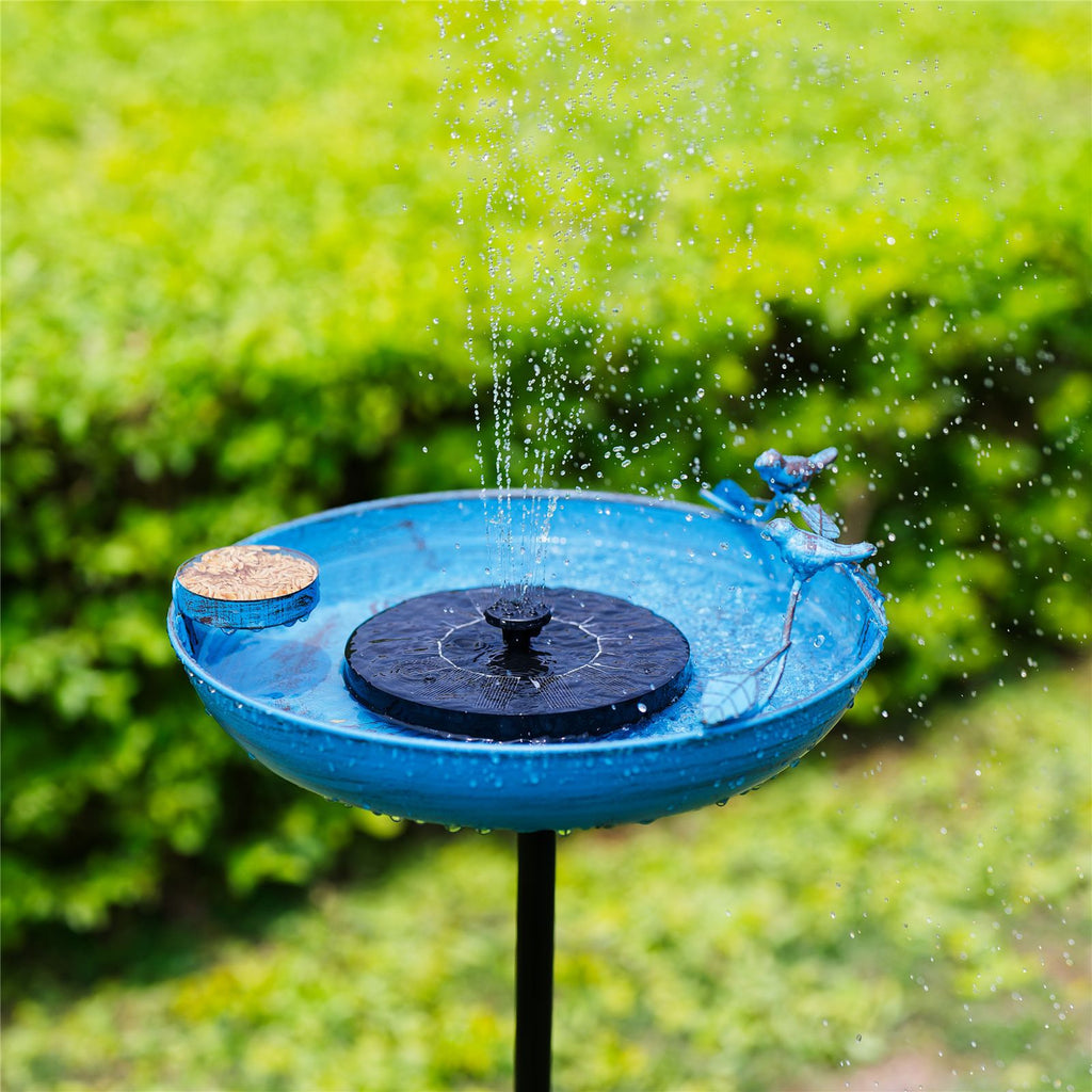 Outdoor Metal Bird Bath with Feeder – 37" Tall Garden Decor
