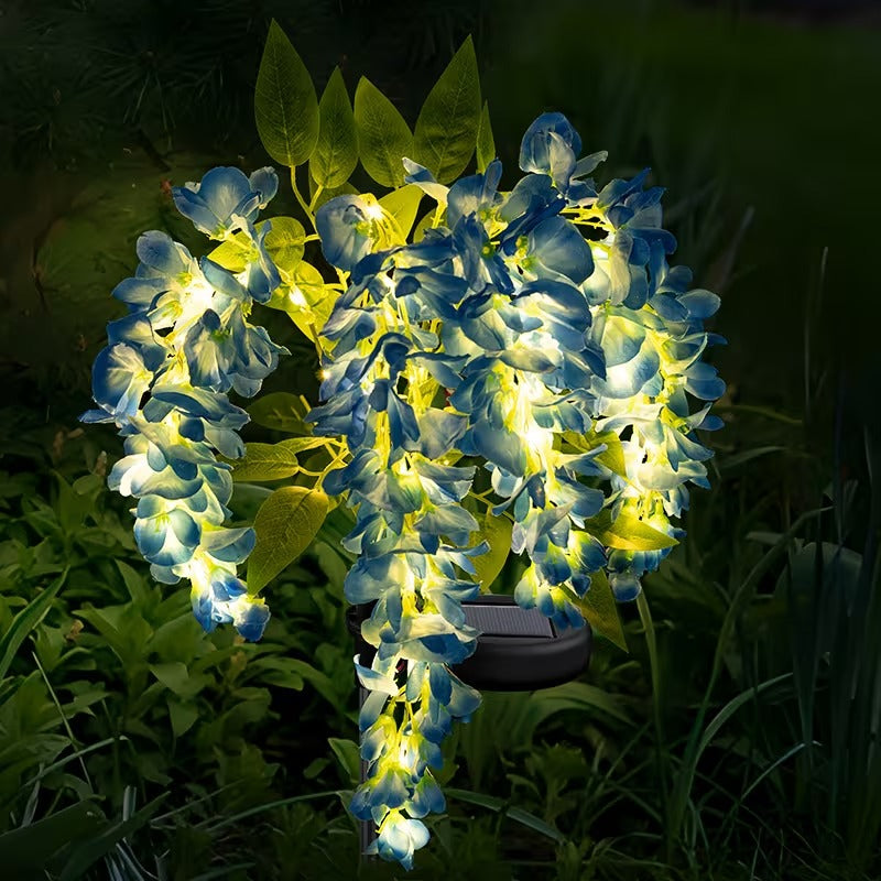 Solar LED Wisteria Flower Stake Lights for Outdoor Garden